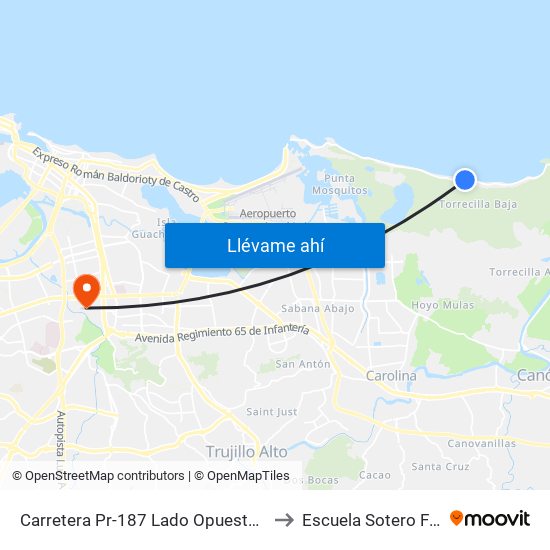 Carretera Pr-187 Lado Opuesto Residencia to Escuela Sotero Figueroa map