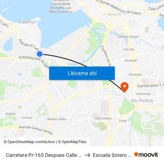 Carretera Pr-165 Despues Calle Francisco Goya to Escuela Sotero Figueroa map