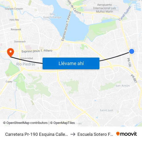 Carretera Pr-190 Esquina Callejón Canales to Escuela Sotero Figueroa map