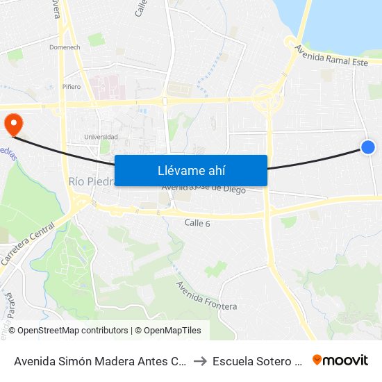 Avenida Simón Madera Antes Calle Granados to Escuela Sotero Figueroa map