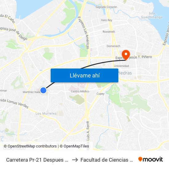 Carretera Pr-21 Despues Calle San Alfonso to Facultad de Ciencias Sociales UPRRP map