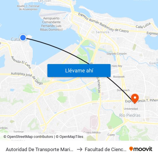 Autoridad De Transporte Maritimo En Cataño (Terminal Atm) to Facultad de Ciencias Sociales UPRRP map
