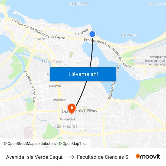 Avenida Isla Verde Esquina Calle Jupiter to Facultad de Ciencias Sociales UPRRP map