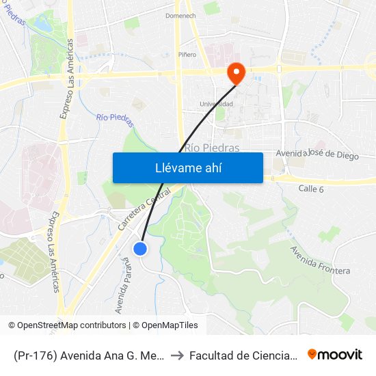 (Pr-176) Avenida Ana G. Mendez Frente A La Umet to Facultad de Ciencias Sociales UPRRP map