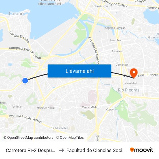 Carretera Pr-2 Despues Calle B to Facultad de Ciencias Sociales UPRRP map