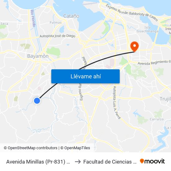 Avenida Minillas (Pr-831) Esquina Calle Apolo to Facultad de Ciencias Sociales UPRRP map