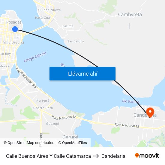 Calle Buenos Aires Y Calle Catamarca to Candelaria map