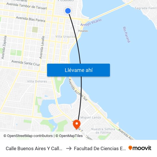 Calle Buenos Aires Y Calle Catamarca to Facultad De Ciencias Económicas map