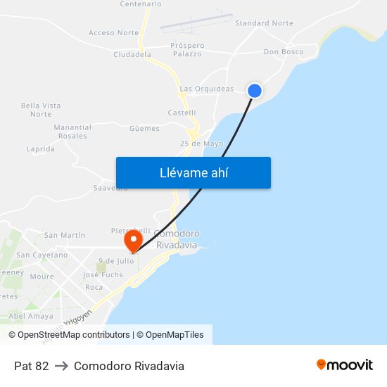 Pat 82 to Comodoro Rivadavia map