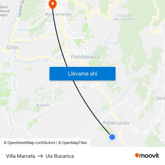 Villa Marcela to Uis Bucarica map