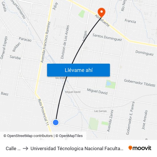 Calle 1440 to Universidad Técnologica Nacional Facultad Regional Paraná (Utn Frp) map