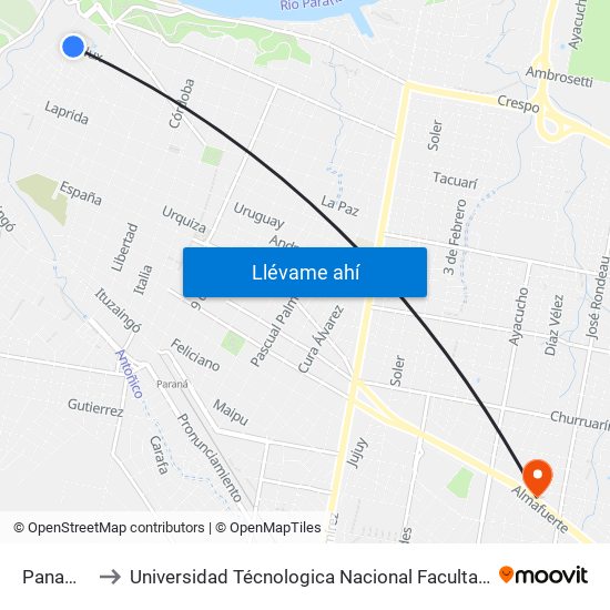 Panamá, 800 to Universidad Técnologica Nacional Facultad Regional Paraná (Utn Frp) map