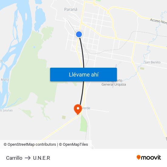 Carrillo to U.N.E.R map