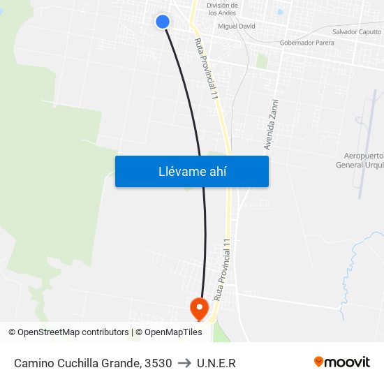 Camino Cuchilla Grande, 3530 to U.N.E.R map