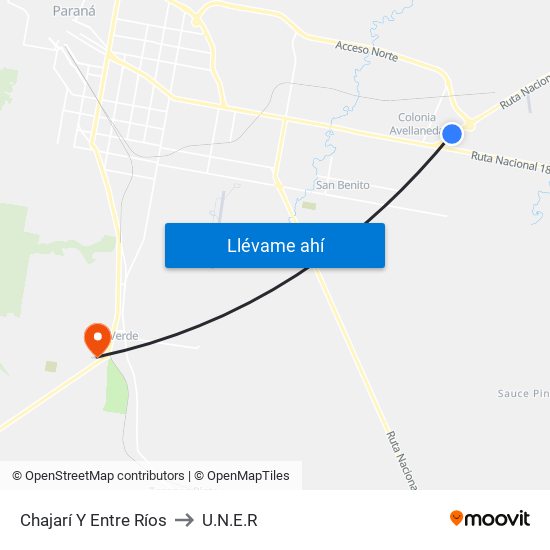 Chajarí Y Entre Ríos to U.N.E.R map