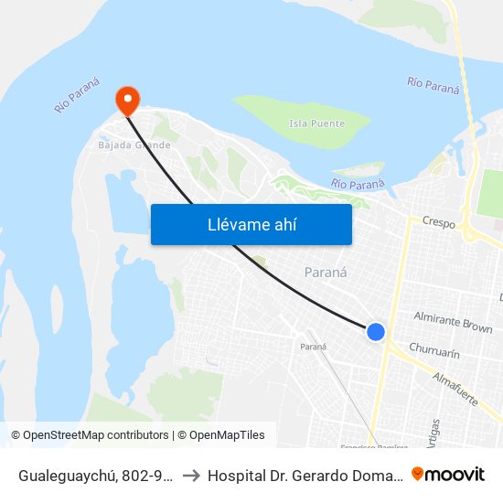 Gualeguaychú, 802-900 to Hospital Dr. Gerardo Domagk map