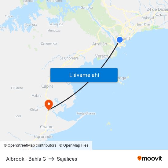 Albrook - Bahía G to Sajalices map