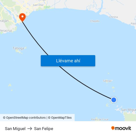 San Miguel to San Felipe map