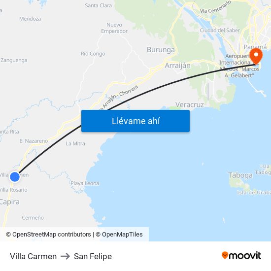 Villa Carmen to San Felipe map