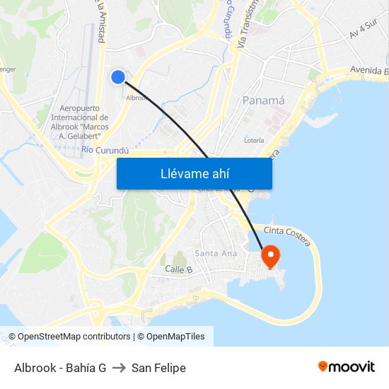 Albrook - Bahía G to San Felipe map
