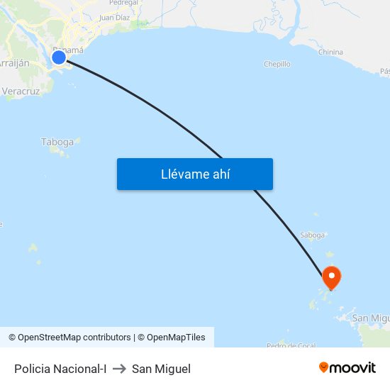 Policia Nacional-I to San Miguel map