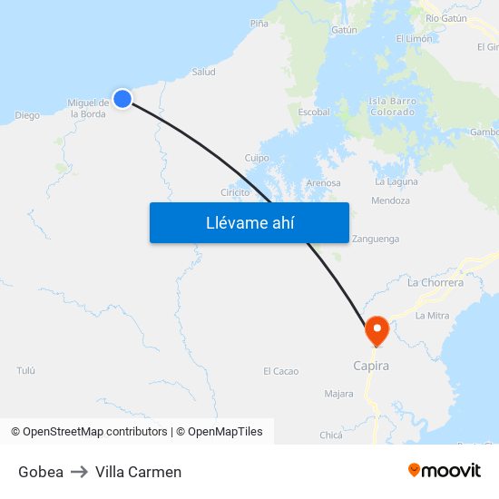 Gobea to Villa Carmen map