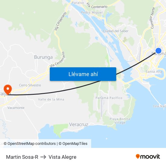 Martin Sosa-R to Vista Alegre map