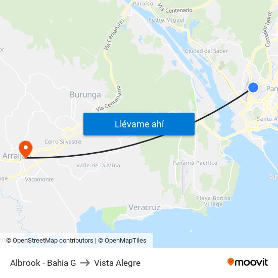 Albrook - Bahía G to Vista Alegre map