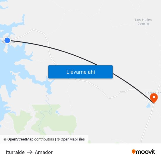 Iturralde to Amador map