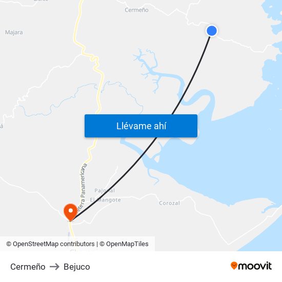 Cermeño to Bejuco map
