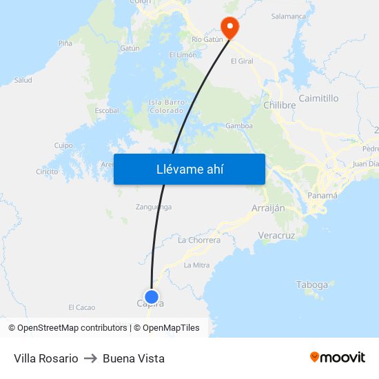 Villa Rosario to Buena Vista map