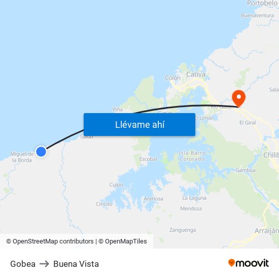 Gobea to Buena Vista map