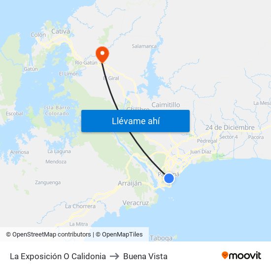 La Exposición O Calidonia to Buena Vista map