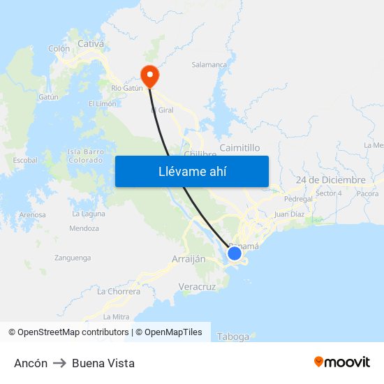 Ancón to Buena Vista map