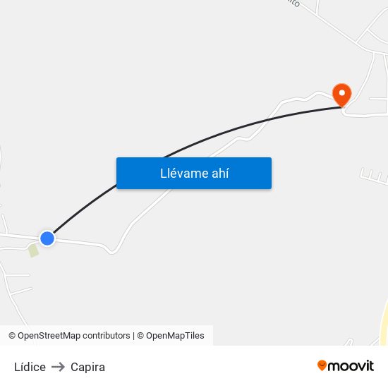 Lídice to Capira map
