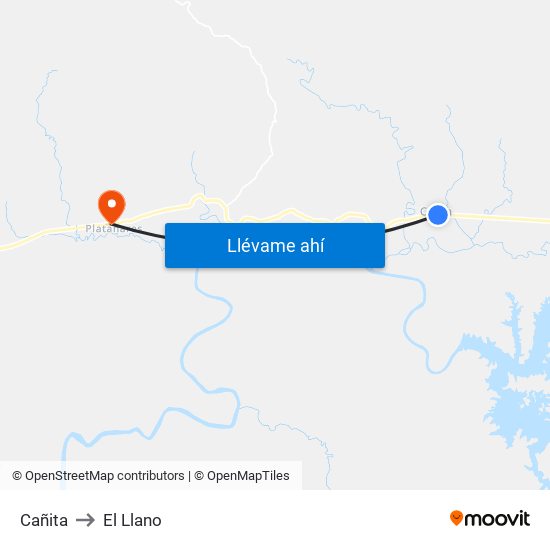 Cañita to El Llano map