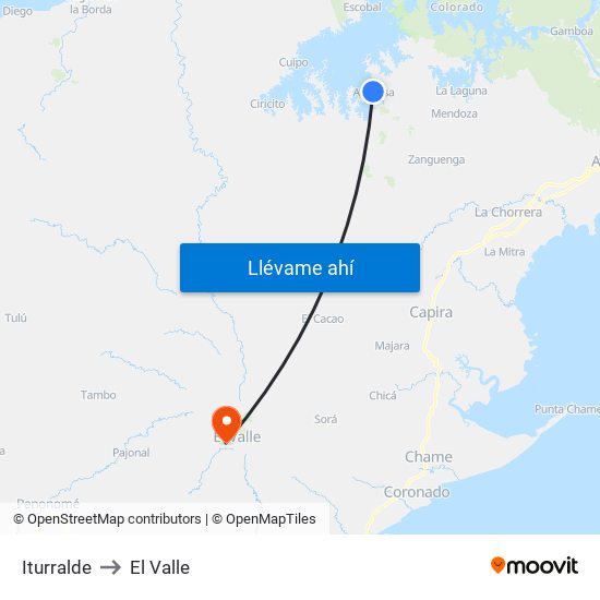 Iturralde to El Valle map