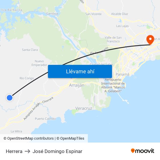 Herrera to José Domingo Espinar map