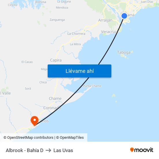 Albrook - Bahía D to Las Uvas map