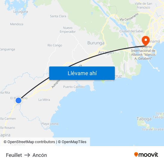 Feuillet to Ancón map
