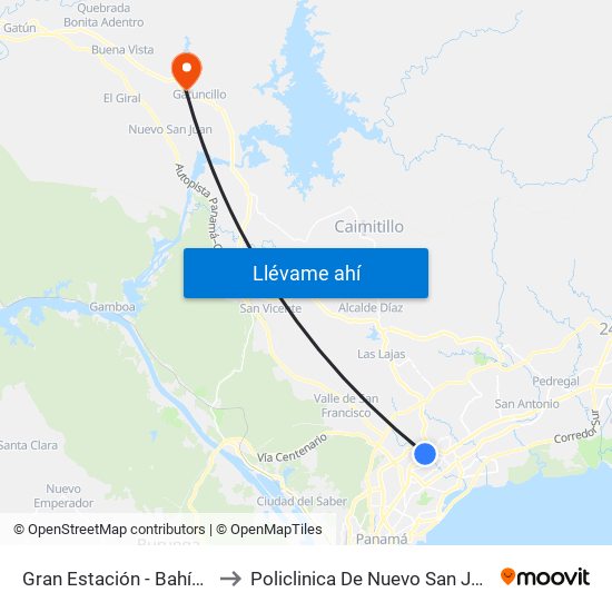 Gran Estación - Bahía A to Policlinica De Nuevo San Juan map