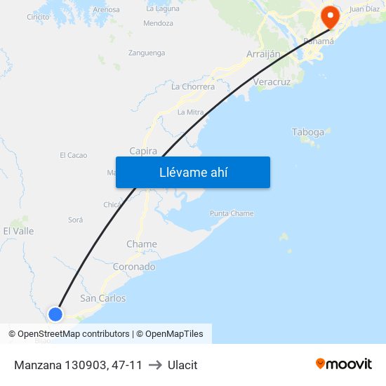 Manzana 130903, 47-11 to Ulacit map