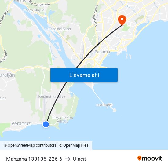 Manzana 130105, 226-6 to Ulacit map