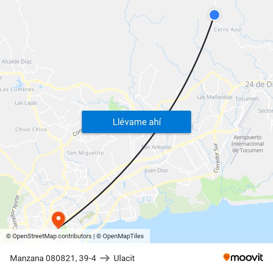 Manzana 080821, 39-4 to Ulacit map