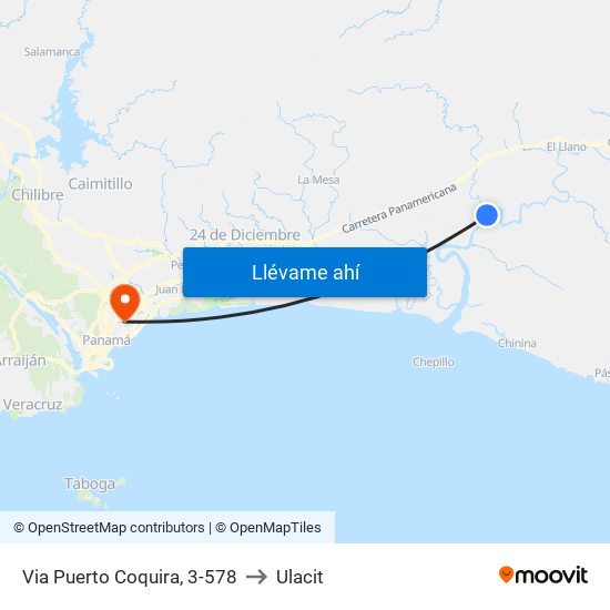 Via Puerto Coquira, 3-578 to Ulacit map