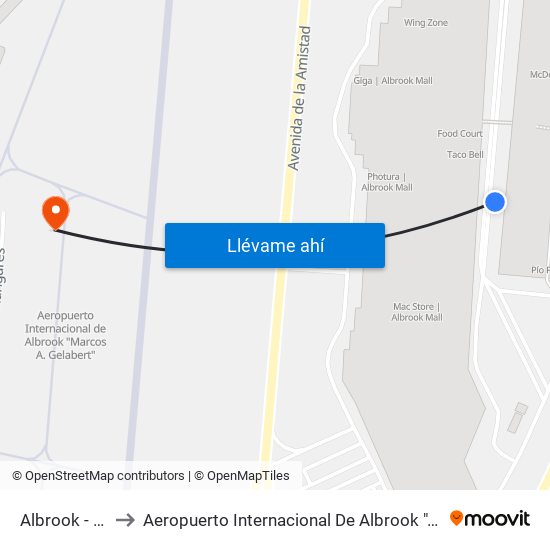 Albrook - Bahía A to Aeropuerto Internacional De Albrook ""Marcos A. Gelabert"" map