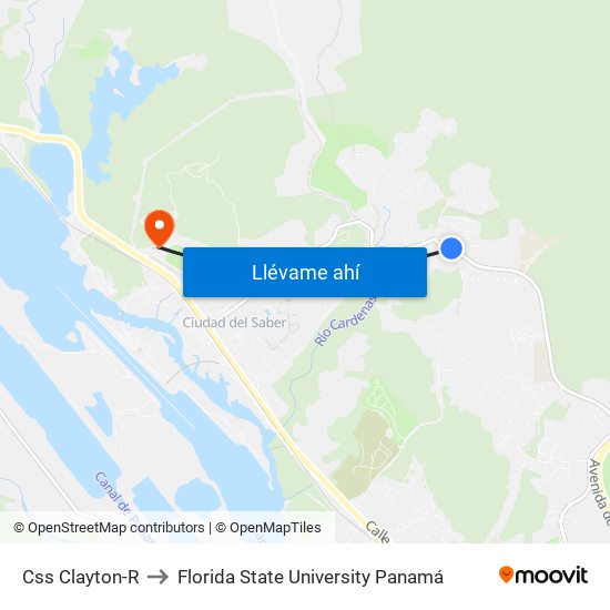 Css Clayton-R to Florida State University Panamá map