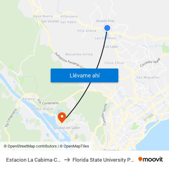 Estacion La Cabima-Control to Florida State University Panamá map
