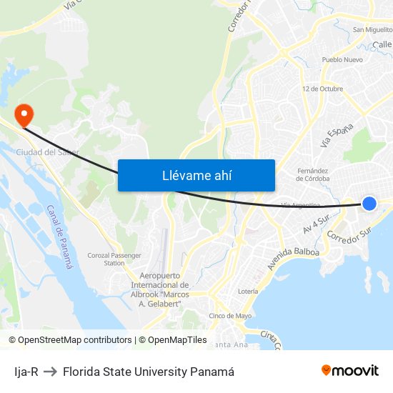 Ija-R to Florida State University Panamá map