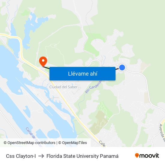 Css Clayton-I to Florida State University Panamá map